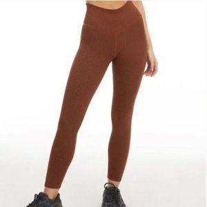 Good American Brown Bronze High-rise Essential Ribbed Leggings Sz 3/4- L/XL